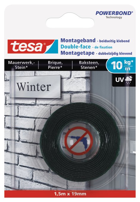 TESA Montageband Mauerwerk bis 10 kg 19 mm x 1,5 m