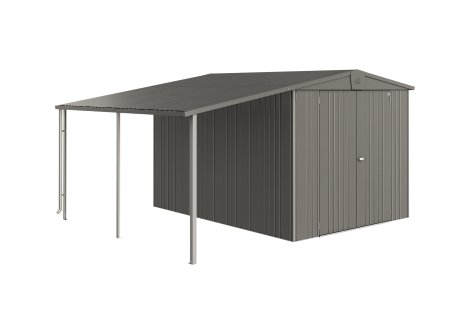 BIOHORT Seitendach 6 / 7 für Gerätehaus Europa 150x300x170 cm, Quarzgrau-Metallic