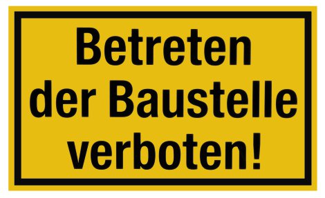ALPERTEC Schild Betreten der Baustelle verboten Gelb/Schwarz 25x15 cm