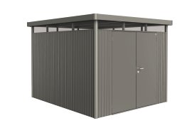 BIOHORT Gerätehaus Highline® H5 mit Doppeltür, quarzgrau-metallic