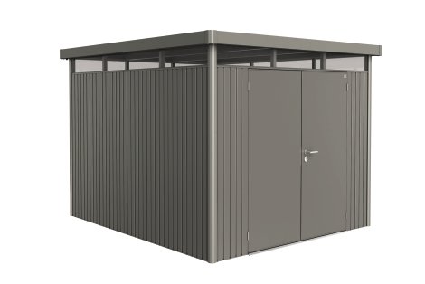 BIOHORT Gerätehaus HighLine H5 mit Doppeltür 275x 315x222 cm, Quarzgrau-Metallic