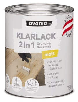 AVANIA Klarlack farblos Matt 750 ml