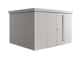 BIOHORT Gerätehaus Neo 3D Doppeltür 348x292x222 cm, silber-metallic