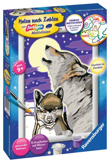 RAVENSBURGER Malen nach Zahlen Mystische Wölfe