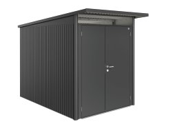 BIOHORT Gerätehaus A1 AvantGarde® mit Doppeltür, dunkelgrau-metallic