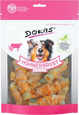 DOKAS Hundesnack Hühnerbrust Kaurolle 250 g