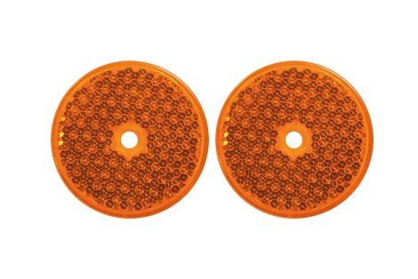 Rückstrahler gelb mit Loch