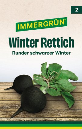 IMMERGRÜN Tütensamen Rettich Runder schwarzer