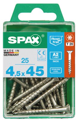 SPAX Schraube A2 Torx 4,5x45 mm M 25 Stk.