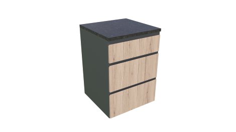 Küchenelement inkl. 3 Schubladen Eiche Granit