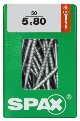 SPAX Schraube Senkkopf TRX 5,0x80 mm L 50 Stk.