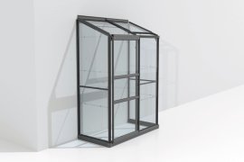 VITAVIA Anlehngewächshaus Styx 900 ESG 3 mm Schwarz