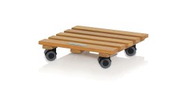 LECHUZA Rolluntersetzer Natural Wood Square Eukalyptusholz