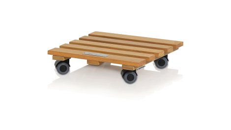 LECHUZA Rolluntersetzer Natural Wood Square Eukalyptusholz 28
