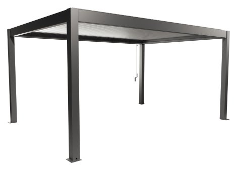BIOHORT Pergola Quarzgrau-Silbermetallic 5x3,5 m