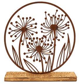 Deko Pusteblume auf Fichtenholz 32 cm