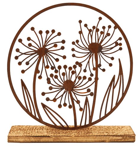 Deko Pusteblume auf Fichtenholz 32 cm