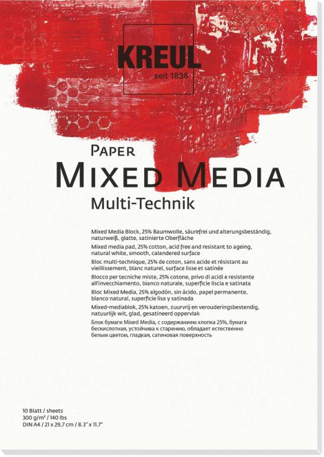KREUL Paper Mixed Media 10 Blatt 300 g/m², DIN A4