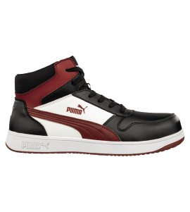 PUMA Sicherheitsschuh Front-Court Schwarz/Weiß/Rot Mid