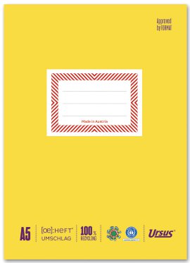 URSUS Hefthülle Papier hoch A5 Gelb