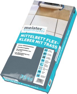 MEISTER Mittelbett-Flexkleber mit Trasszusatz, 25 kg