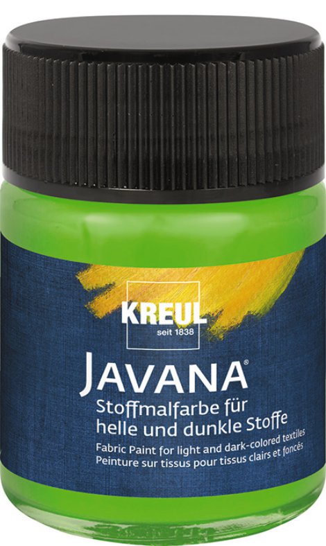 KREUL Stoffmalfarbe für helle/dunkle Stoffe Blattgrün 50 ml