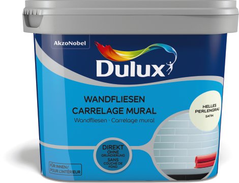 DULUX Farbe für Wandfliesen Satin Helles Perlgrau 0,75 l