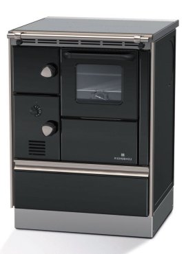LOHBERGER Holzherd Rega 60 mit Stahlplatte 7,1 kW Schwarz
