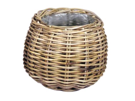 Pflanzkorb Rattan rund Grau ø 58 cm / H 43 cm