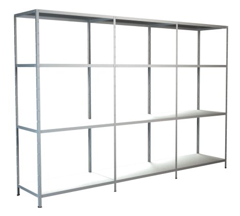 SCHULTE REGALWELT Grund + Anbauregal 12 Böden Weiß 180x320x50 cm