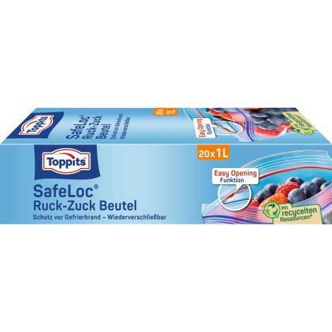 TOPPITS® Ruck-Zuck Beutel 1 l, 20 Beutel, 17x23 cm