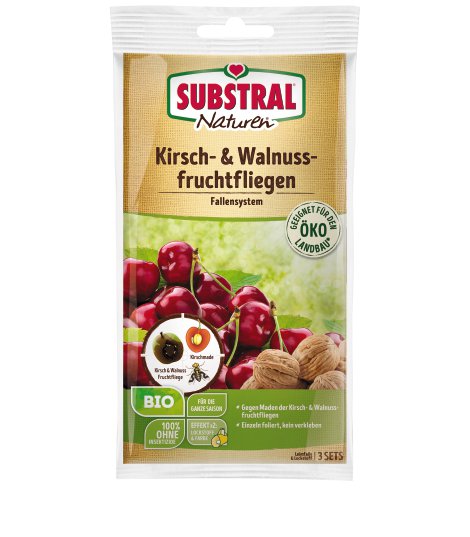 SUBSTRAL® Naturen® Bio Kirsch- und Wallnuss-Fruchtfliegen Fallensystem-Set 3 Stk.