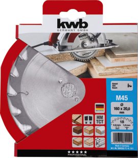 KWB Handkreissägeblatt HM Z18, 160x20 mm