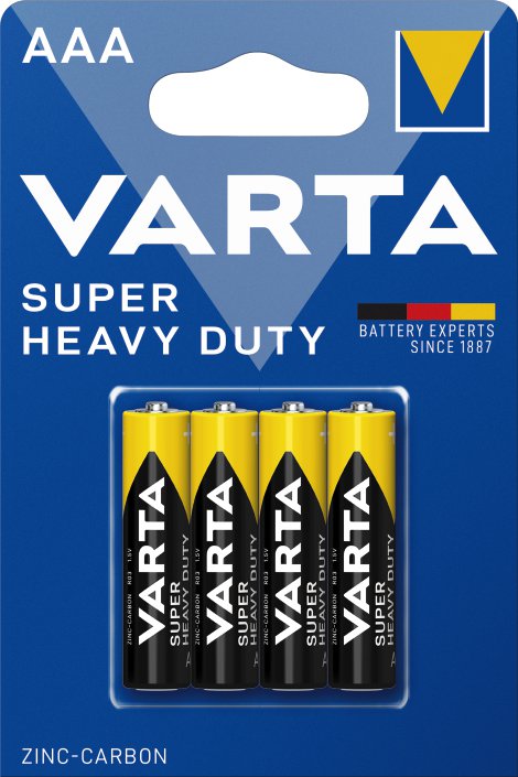 VARTA Zink-Kohle Batterie SUPER HEAVY DUTY AAA Micro R03 4er Pack