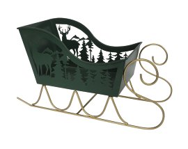 Dekofigur Schlitten Grün