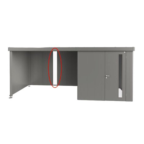 BIOHORT Lichtpaneel für Seitendach Gerätehaus Neo 2A-4D, 31,8x4,2x200 cm, Dunkelgrau-Metallic
