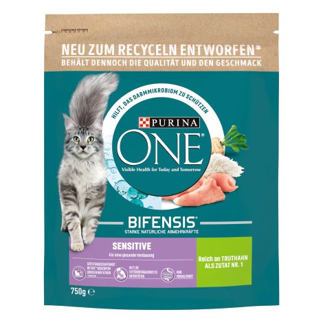PURINA ONE® Sensitive reich an Truthahn und Reis 6x750 g