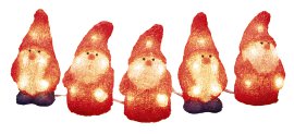LED-Außenlichterkette Weihnachtsmann Warmweiß 40 Dioden