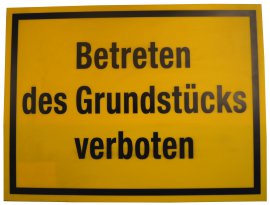 ALPERTEC Schild Betreten des Grundstücks verboten