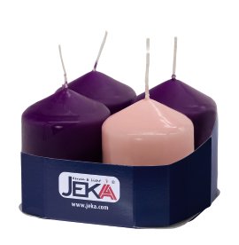 JEKA Stumpenkerze Liturgisch 40x60 mm (ØxH) 4 Stk.