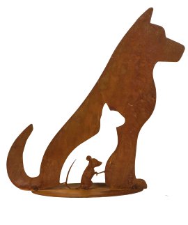 Gartenfigur Hund/Katze/Maus 32x40 cm (BxH)