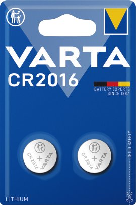 VARTA Lithium Knopfzelle CR2016 2er Pack
