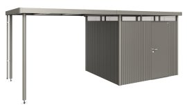 BIOHORT Seitendach für Gerätehaus HighLine® H3, 282x235x222 cm, Quarzgrau-Metallic