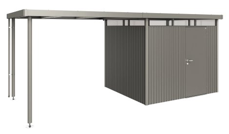 BIOHORT Seitendach für Gerätehaus HighLine® H3, 282x235x222 cm, Quarzgrau-Metallic