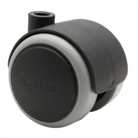 WAGNER Möbel-Doppelrolle Kunststoff Schwarz soft Ø 50 mm