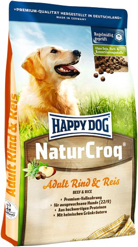 HAPPY DOG Hundetrockenfutter NaturCroq Rind & Reis