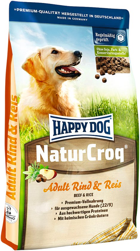 HAPPY DOG Hundetrockenfutter NaturCroq Rind & Reis 4 kg