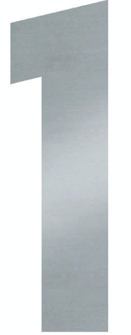ALPERTEC Hausnummer 1 Edelstahl 160 mm