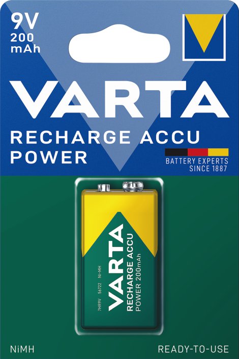 VARTA Recharge Accu Power 9V NiMH-Akku 200 mAh 1er Pack