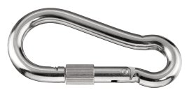Karabiner mit Schraubsicherung, galv. verz. und chrom., SB verpackt